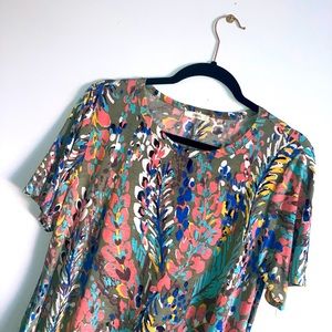 JODIFL Large Pattern Multicolor Dress with Pockets